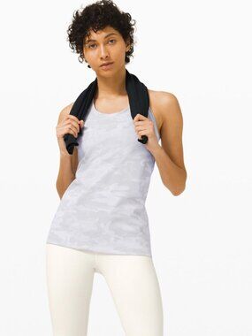 Lululemon Cool Racerback Camo Jacquard Alpine White Starlight 10